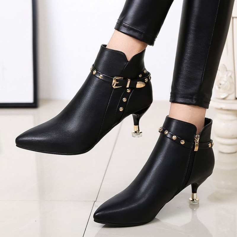 Bottines En Cuir  | Chaussures  Femme Accessoires Chaussures