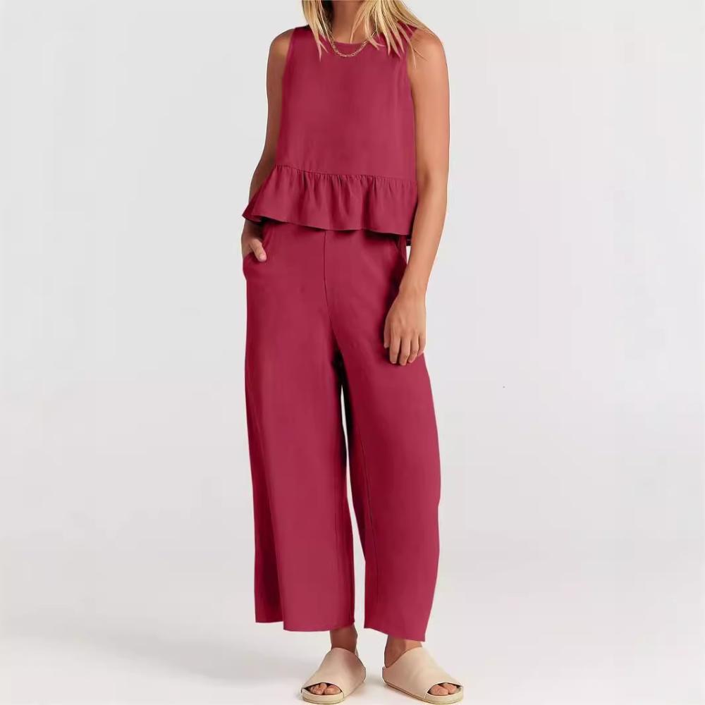 À Taille Haute Pantalon À Jambe Ample  | Pantalons  Femme Femme Femme