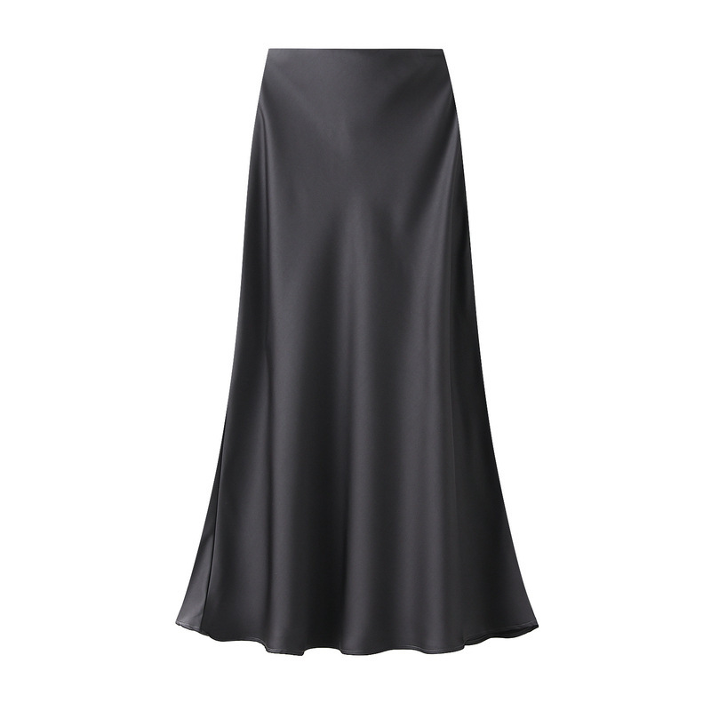 Satin Jupe Mi-Longue  | Jupes  Femme Femme Femme