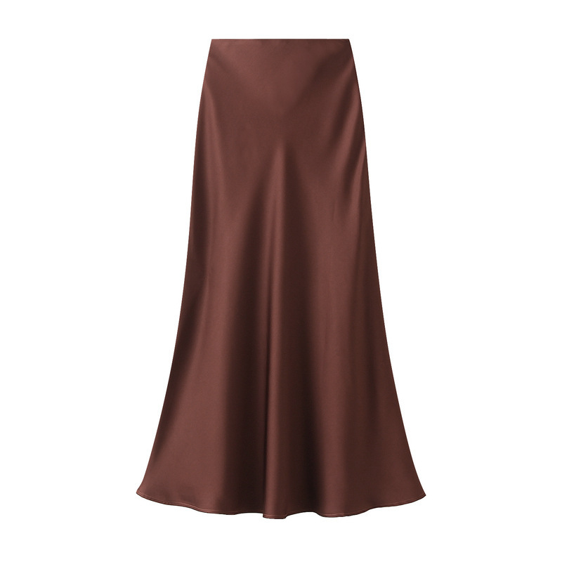 Satin Jupe Mi-Longue  | Jupes  Femme Femme Femme